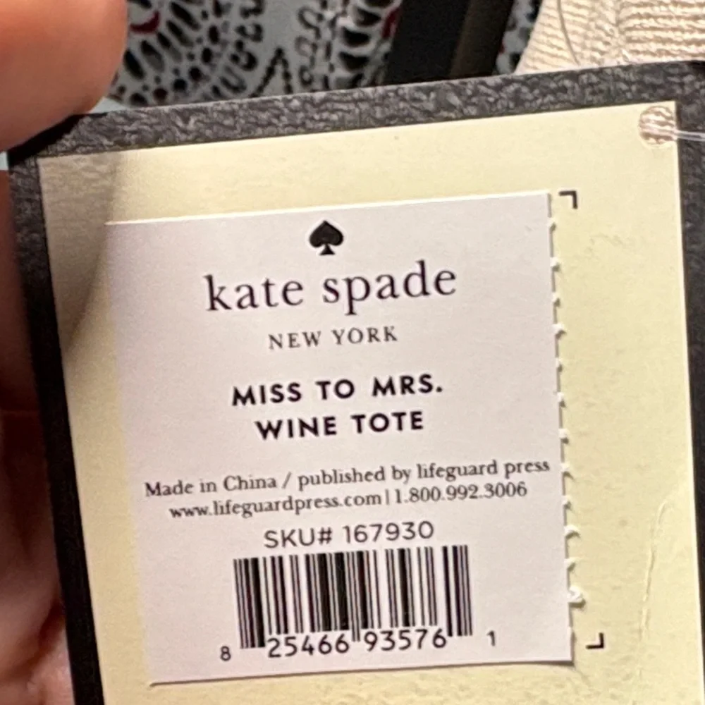 Kate Spade Miss to Mrs. Canvas Wine Tote - Bridal Shower Gift Bag